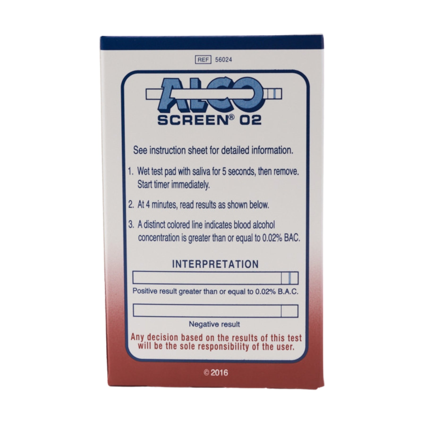 Alco-Screen 02 Alcohol Saliva Test Strips | 56024