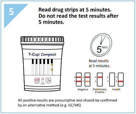 12 panel COMPACT T-Cup Multi-Drug Urine Test | CDOA-6125 (25/box) - ToxTests