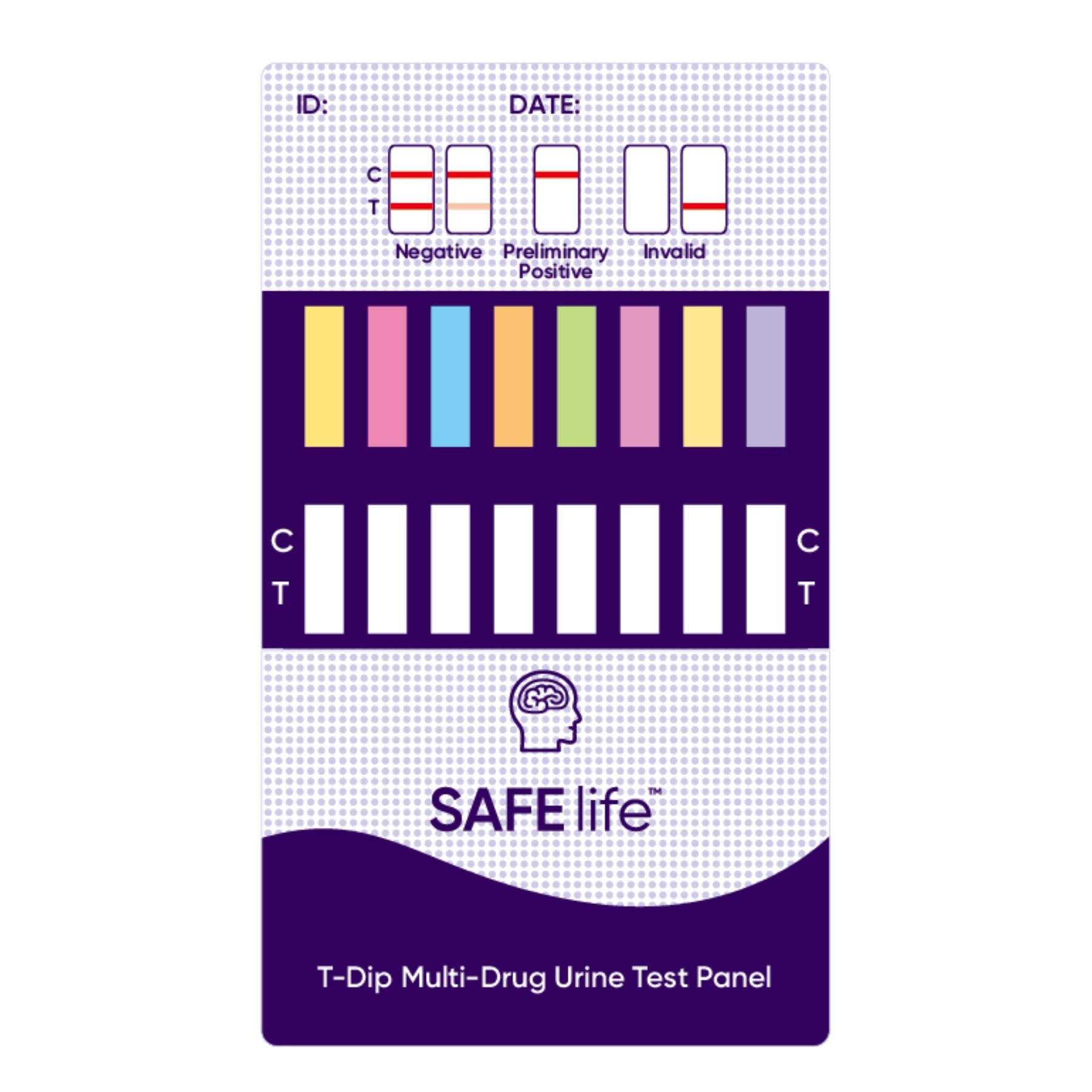 14-panel SAFElife T-Dip Multi-Drug Urine Test | WDOA-8145EF (25/box)