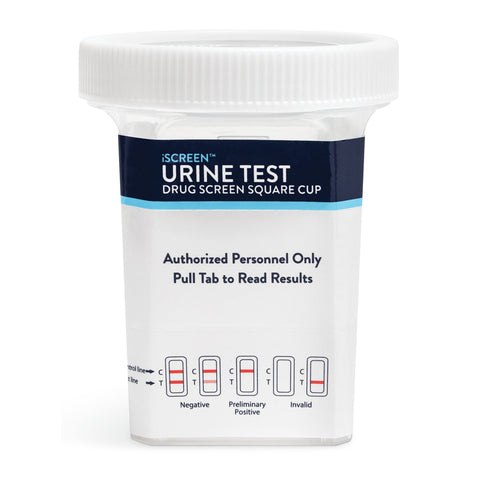 12 panel iSCREEN Square Cup Urine Drug Test (no THC) | ABTDUAW112704D (25/box)